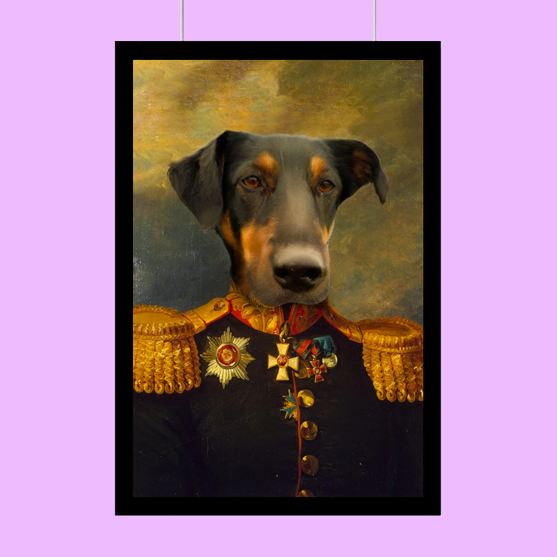 The Army Captain Pet - Custom Pet Portrait